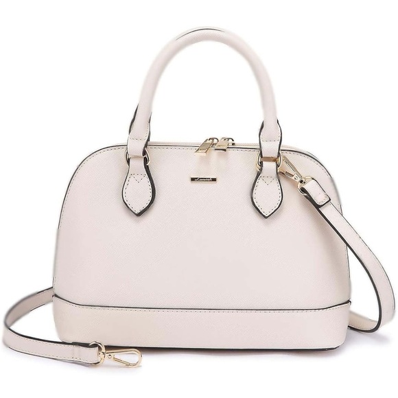 Lovenook Handbags - LOVENOOK Cream Purse Women’s Small Crossbody Bag Double Zip Gold Accents